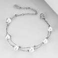 thumbnail image 2 of Stainless Steel Faux Pearl Chain Style Beaded Party Holiday Bracelet, 2 of 6