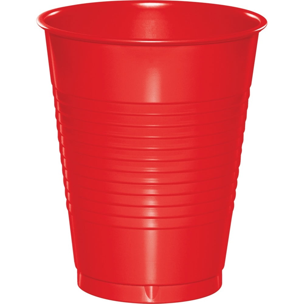 16 oz Solid Plastic Cups Bulk Classic Red,Pack of 50,3 Packs