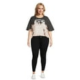 No Boundaries Juniors and Juniors Plus Cropped Graphic Tee with Short