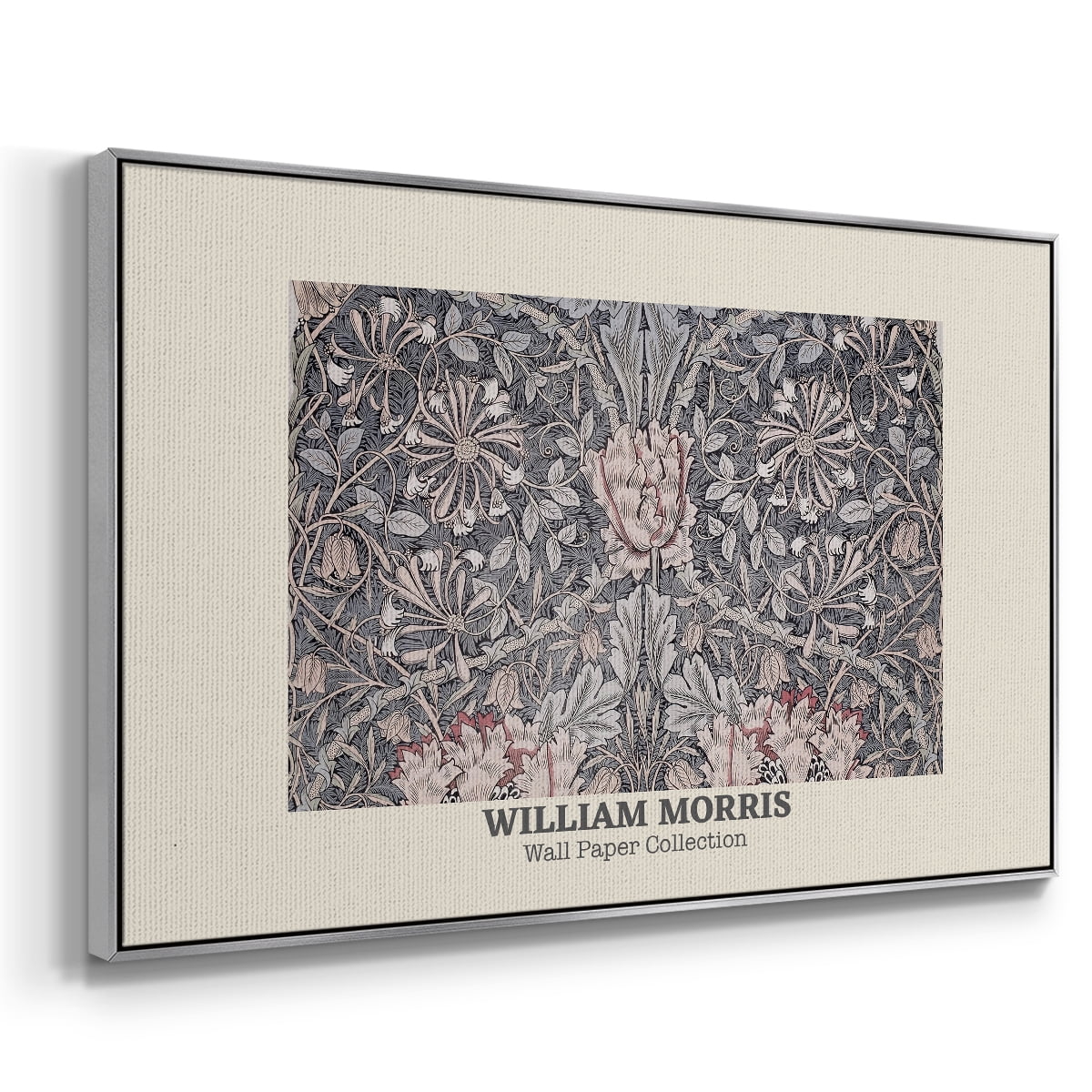 Vintage Abstract Print-XLV Framed in Silver Wood Gallery Wrapped Canvas 17 in. x 25 in.