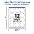 thumbnail image 6 of Avery Glossy White Round Labels, 2.25" Diameter, 1,200 Total, 6 of 9