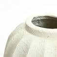 thumbnail image 5 of LuxenHome Off White MgO Round Modern Fluted Vase, 5 of 8