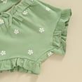 thumbnail image 7 of Bagilaanoe 3pcs Newborn Baby Girl Shorts Set Print Sleeveless Romper Tops + Ruffle Shorts + Headband 3M 6M 12M 18M Infant Casual Summer Clothes, 7 of 7