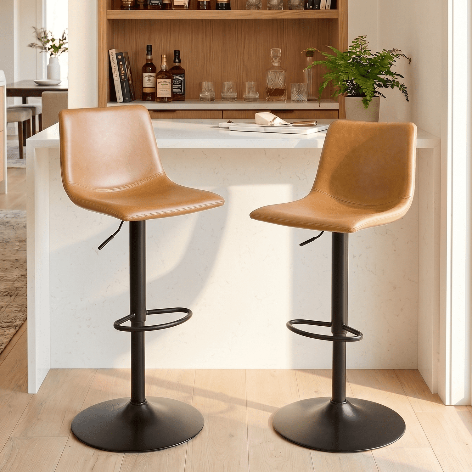 Waleaf Swivel Counter Height Bar Stools, Set of 2 photo 7