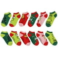 thumbnail image 3 of Dr. Seuss The Grinch Boys' Socks Cindy Lou Who Max Grinch Kids Character Low Cut Ankle No Show Socks 6 Pairs, 3 of 8