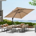 thumbnail image 2 of EastVita 10 Ft Square Patio Umbrella Outdoor Cantilever Umbrella 360 Degree Rotatable UV Protection Roman Umbrella For Pool Patio Garden Tan, 2 of 5