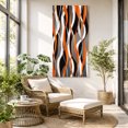 thumbnail image 6 of Canvas Wall Art, Abstract Stripes Framed Canvas Prints for Hallway Bedroom, Retro Modern Orange Black Gray Lines Oversized Gallery Wrapped Wall Decor for Home Office, Gifts, 24"x48" Ship Next Day, 6 of 9