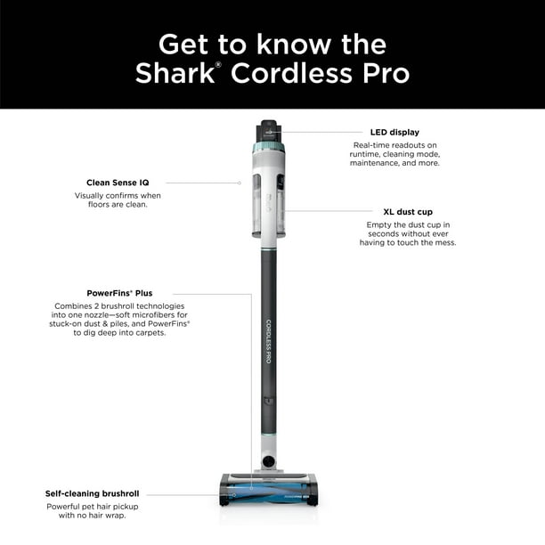 Shark Pro Cordless Stick Vacuum, Carpet and Hardfloors, Clean