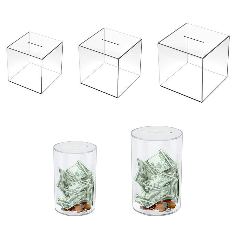  Kypeeka Clear Acrylic Piggy Bank for Adults Kids, Clear Money Saving  Box Must Break to Open, Unopenable Piggy Bank for Cash Coins - 7.9 : Toys  & Games
