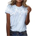 thumbnail image 2 of Jsaierl Short Sleeve Tops for Women Summer Dressy Shirts Crewneck Athletic Tunic Blouses Boho Print T Shirts Top Plus Size S-5XL, 2 of 4