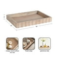 thumbnail image 3 of Kate and Laurel Lissi Decorative Rectangle Tray with Wavy Design, 16 x 12, Natural Wood, Modern Scalloped Serving Tray for Coffee Table Ottoman, Dining Table, or Entryway Catch-All Tray, 3 of 10