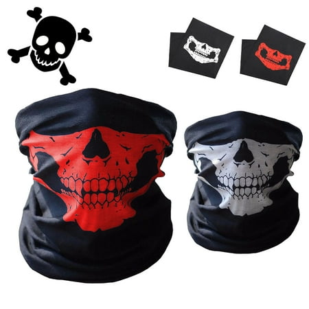 EEEKit Couples Seamless Skull Face Tube Mask, Skull Neck Tube Face Mask Biker Tubular Seamless Bandana, Call Of Duty Ghost Mask Biker Halloween, Cold Weather Face Motorcycle Mask