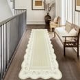 thumbnail image 6 of 2x6 Runner Rug Scalloped Kitchen Runner Rug Non Slip Washable Entryway Runners Modern Bordered Foldable Thin Accent Carpet Low Pile Soft Nursery Rugs, 6 of 13