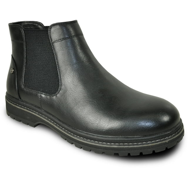 bravo! Botte d'Automne Imperméable pour Homme MASON-1 Botte Chelsea à Double Gousset Noire