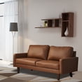 thumbnail image 2 of Kingway Furniture Aneley Faux Leather Living Room Sofa in Brown, 2 of 2
