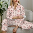thumbnail image 6 of Yiaed Pig Print Pajamas Women's Long Sleeve Sleepwear Soft Button Down Loungewear Pjs Lounge Set Nightwear Womens Pajama Pants-XX-Large, 6 of 7