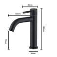 thumbnail image 5 of Black Sink Faucet Bathroom Counter Faucet Single Cold Water Stainless Steel Single Hole, 5 of 5