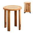 thumbnail image 5 of Zimtown Multifunctional Dining Stools Set of 4 with Rolling Base, Accent Dining Stools 4 Set, Boho Side Table Dining Seating with Rattan Seat, Solid Rubberwood Frame, Wood Color, 5 of 7