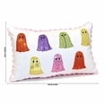thumbnail image 2 of Colorful Sequin Ghost Lumbar Pillow Cover White Cushion Case With Scalloped Glitter Ghost Decorative Throw Pillowcase For Sofa Couch Cute, 2 of 7