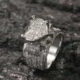 thumbnail image 3 of 14K Gold Heart-Shaped Commitment Ring for Men, Luxurious Pave Halo Moissanite Design,Dainty Gift for Him, 3 of 6