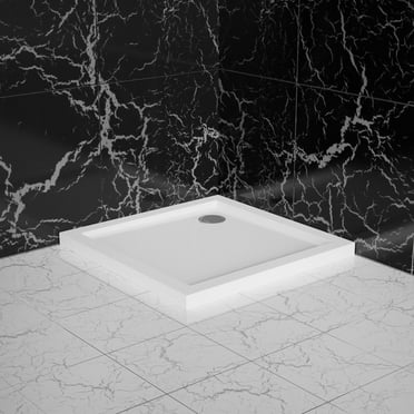 32"x32" Square Shower Base Shower Pan in White w corner drain Space Saving US