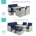 thumbnail image 2 of Best Choice Products 7-Seater Conversational Wicker Dining Table, Outdoor Patio Furniture Set w/ Cover - Gray/Navy, 2 of 7
