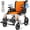 Orange, variant on VOCIC Lightweight Transport Wheelchair Foldable Wheelchairs for Adults with Handbarkes, Flip-Back Arms, Swing-Away Footrests, 12” Rear All Terrain Wheels Travel Wheelchair for Seniors, 300 lbs Orange