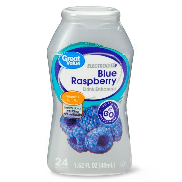 Great Value Electrolyte Liquid Drink Enhancer, Blue Raspberry, 1.62 fl oz