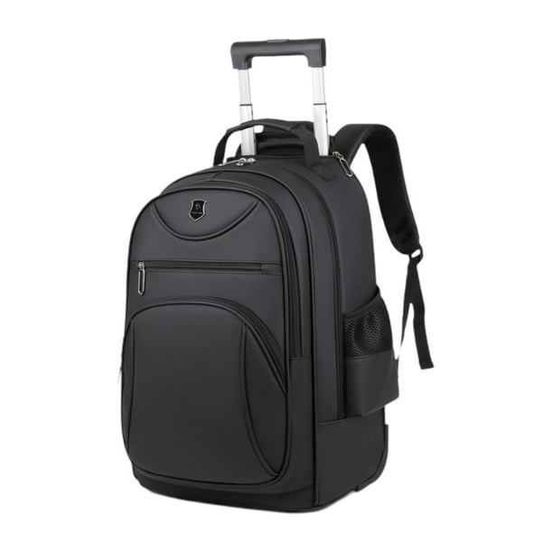 Mochila para ordenador portátil con ruedas, maletín con ruedas para ordenador portátil, bolso de de negocios con ruedas para mujeres y hombres Negro