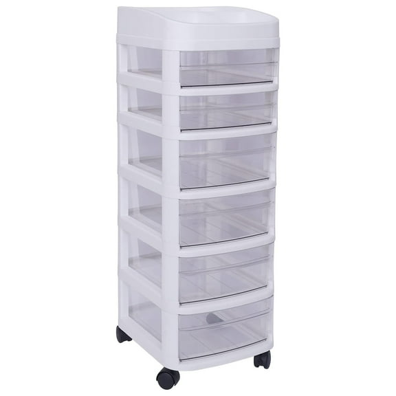 Large Capacity Rolling Storage Cart with 6 Drawers and Wheels,Storage Drawer Organizer for Art Supplies Bathroom,Kitchen