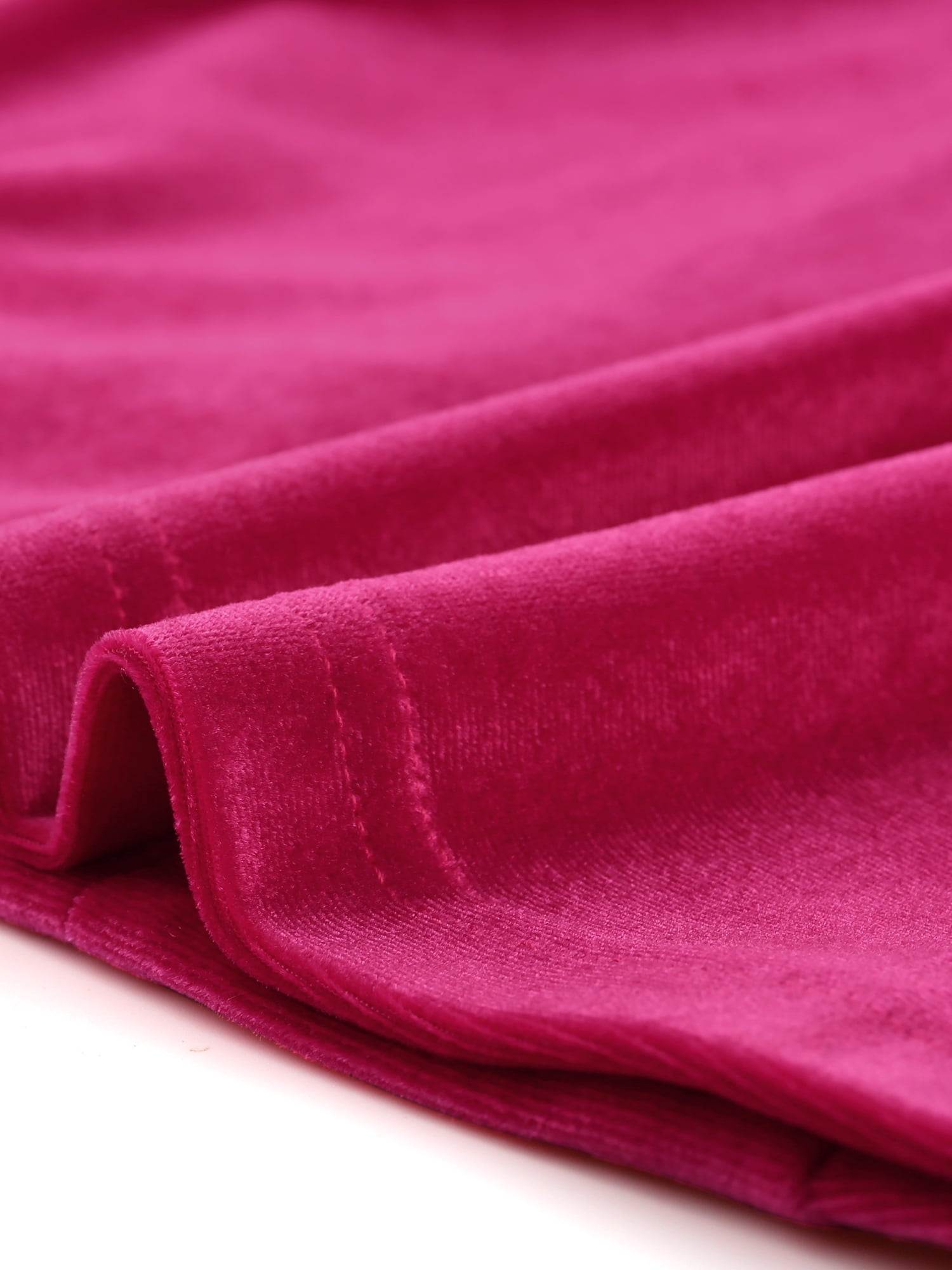 DARING DIVA Women's Halter Neck Velvet Velour Basic Layering Party Crop Top L Hot Pink