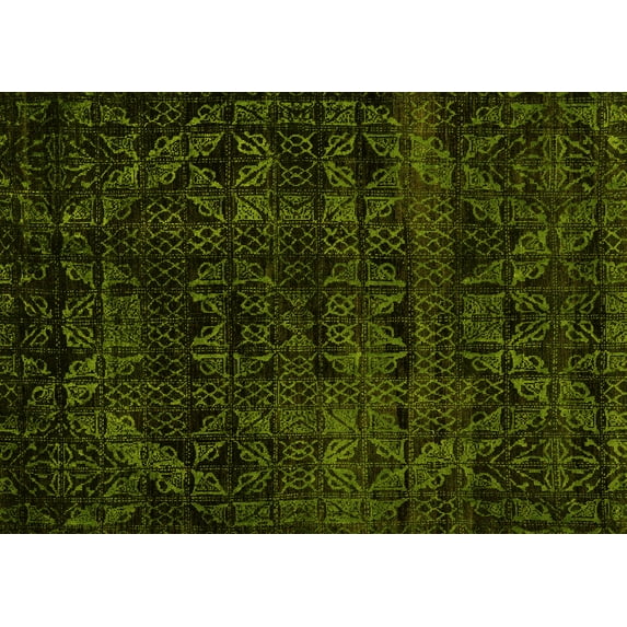 Ahgly Company Machine Washable Indoor Rectangle Abstract Yellow Modern Area Rugs, 5' x 8'