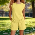 thumbnail image 5 of Mifsaly Girls Boys 2 Piece Summer Outfits Sleeveless Tank Top and Shorts Breathable Lightweight Kids Solid Casual Playwear, 5 of 5