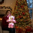 thumbnail image 2 of Colorful Glowing Ribbon Bear Stuffed Doll - Light-Up Plush Toy, Cute Bear-Themed Gift for Holidays & Birthdays, Soft & Durable Plush Decor, 17.75in/45cm, Pink, 2 of 8