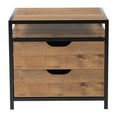 thumbnail image 3 of OSP Home Furnishings Quinton 2-Drawer Nightstand in Salvage Oak Finish and Matte Black Coating, Fully Assembled, 3 of 3