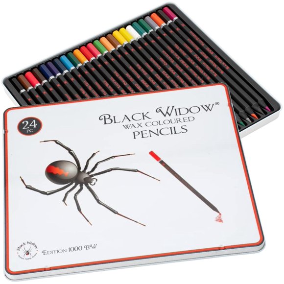 Lápices de Colores Black Widow Suaves para Adultos 24 Piezas