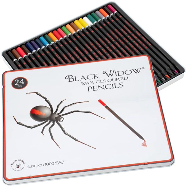 Lápices de Colores Black Widow Suaves para Adultos 24 Piezas