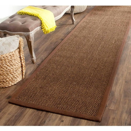 SAFAVIEH Natural Fiber Juniper Border Sisal Runner Rug  Brown  2 6  x 12 Natural Fiber Rug Collection. Soft Sisal & Jute Area Rugs. The Natural Fiber Collection features a wonderful assortment of soft sisal area rugs as well as many other sustainable-fiber floor coverings for the home or office. Think coastal living and casual beach house style with rugs so classic they’ll even work in the city. Safavieh’s natural fiber rugs are soft underfoot  textural  natural in color and woven of sustainably-harvested sisal and sea grass  or biodegradable jute. Available in a wide choice of natural and designer colors  and sizes to fit any room  including hallway runners.