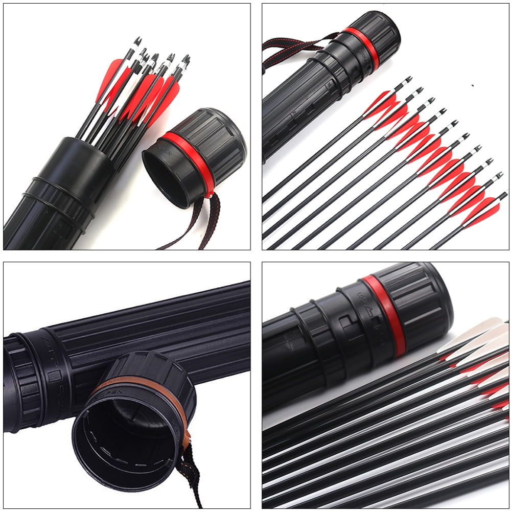 MOKKHNB 2Pcs Adjustable Telescopic Design Arrow Storage Tube for Hunting Accessories Black PP