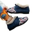 thumbnail image 2 of Women’s Warm Floral Embroidered Winter Shoes,Cozy Lightweight Non-Slip Everyday Shoes,Warm Plush Slip-On Booties (Blue,39), 2 of 4