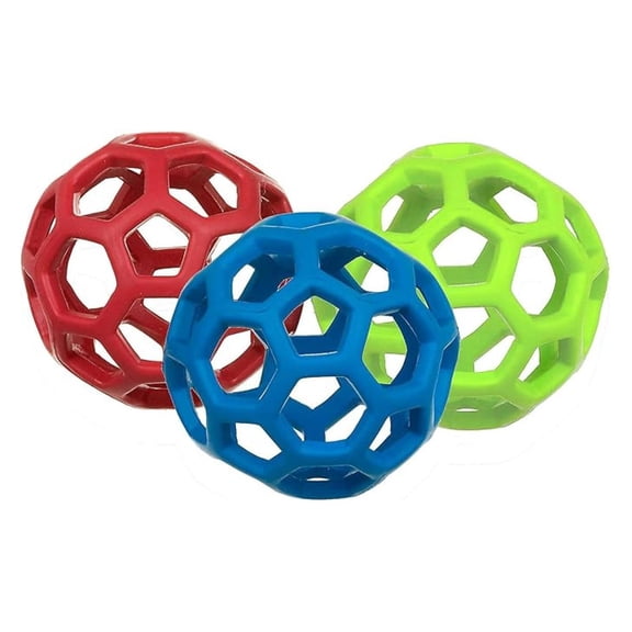 Pet HOLEE BALL Dog Chew Treat Fetch Bouncy Toy LARGE 5.5 inch 3 PACK