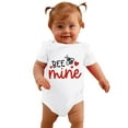 thumbnail image 4 of Baby Boy Girl Valentines Day Clothes Romper Heart Letter Print Short Sleeve Jumpsuit Bodysuit Top Cute Jumpsuit Outfit Layette Set Spring Summer Festival Clothes for Baby Boys Girls 0-3 Months, 4 of 5