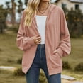 thumbnail image 3 of QUYUON Plus Size Duster Cardigan Deals Long Sleeve Cardigan Jacket Polyester Womens Cardigans Pockets Cardigan Jacket Style Q-10775 Fall Cardigan Sweater Outerwear Coat Pink S, 3 of 5