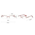 thumbnail image 2 of Women Purple Half Rimless Reading Glasses 4.00 Metal Presbyopic Glasses Anti-blue Light Readers 4.00 Strength, 2 of 5