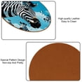 thumbnail image 5 of Zebra 6PCS Round Microfiber Leather Table Coasters, 11x11 cm/4.3x4.3 in Set - Drink Coasters for Home and Kitchen, 5 of 6