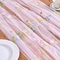 thumbnail image 2 of Spring Summer Florals Seasonal Tulle Table Runner Easter Decor Cheesecloth ,Lace Embroidery Table Runner for Home Party Indoor Decoration, 2 of 4
