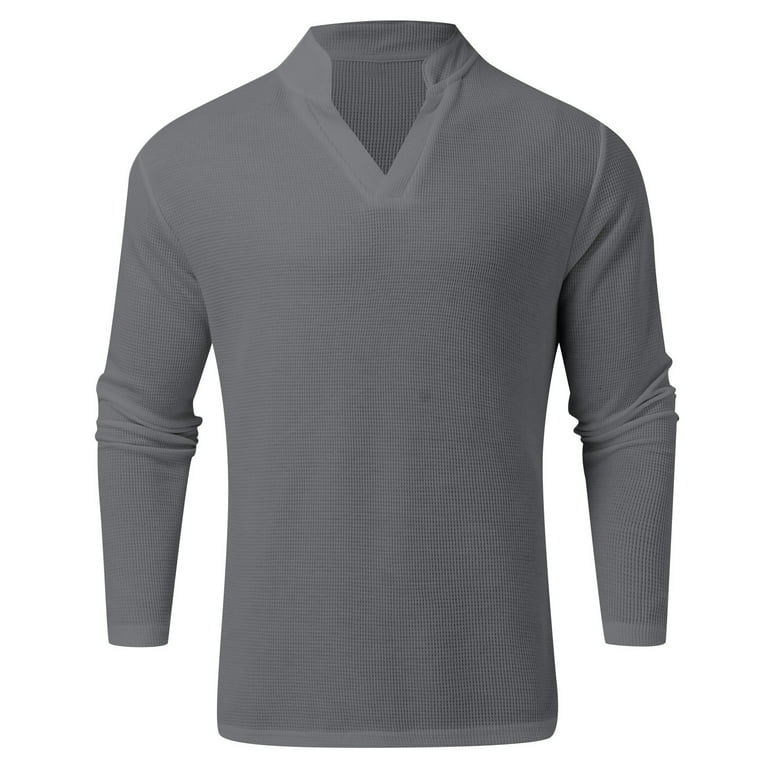 YUHAOTIN Long Sleeve Poloshirts for Men Mens T Shirts Casual Graphic Fishing  Mens Fashion Casual Collar Solid Colour Long Sleeve T Shirt Top Blouse 