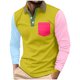 thumbnail image 2 of pstuiky camisas de hombre de manga larga, Camisa informal de verano de manga larga con solapa y botones para hombre top de hombre m, 2 of 7