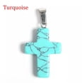 thumbnail image 2 of MATROOY Natural Quartz Crystal Cross Pendant Crucifix Shape Stone Jewelry making-Green Turquoise-10PCS, 2 of 3