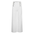 thumbnail image 4 of Hpapadks Women's Pants High Waisted Wide Leg Solid Social Dance Pant Slacks for Women White XL, 4 of 7